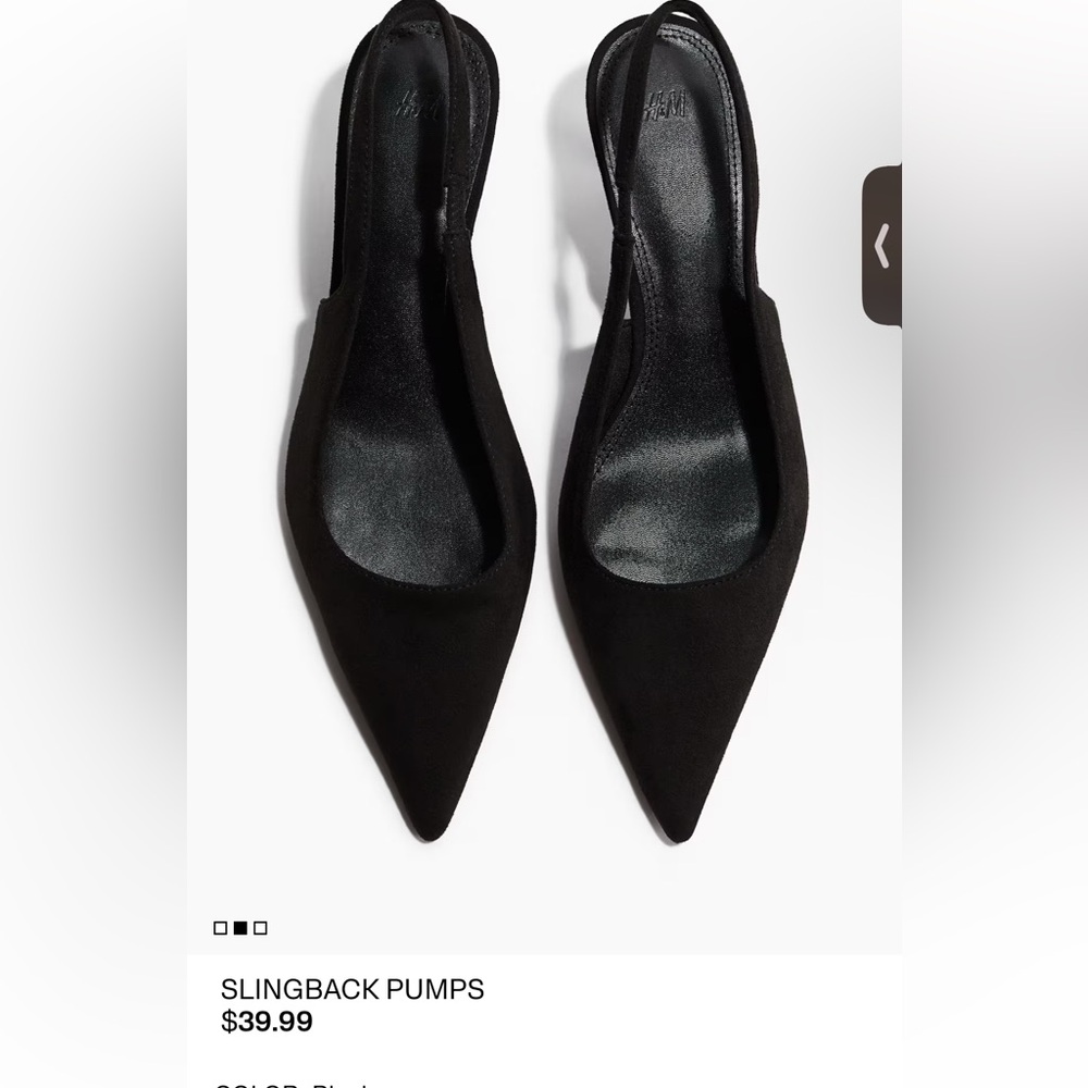 H&M Elegant Black Pointed Heels